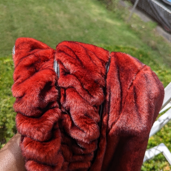 Red Faux Fur Jacket - Picture 6 of 7